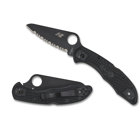 Spyderco 2024 Spyderco Salt 2 Lightweight Black Black Blade/H1 Serrated SPY-C88SBBK2